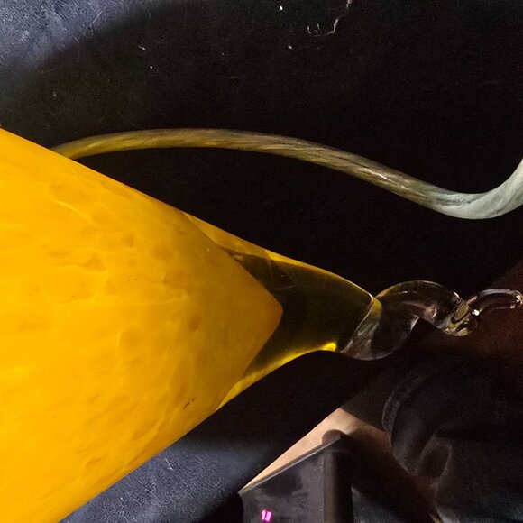 Vintage Murano?( style) Handcrafted Yellow Art Glass Pendant Light Fixture - Picture 8 of 9